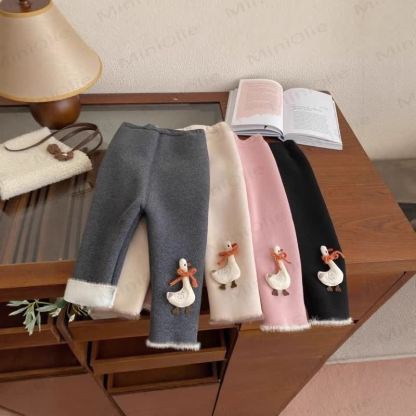 Toddler Duck Applique Fleece Lined Pants - image 1