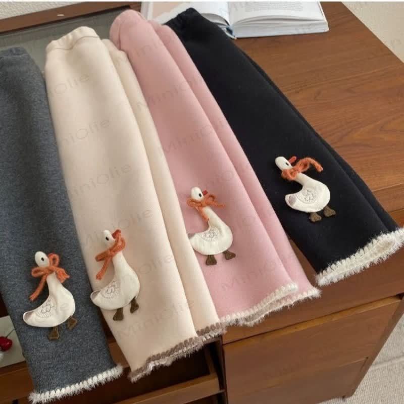 Toddler Duck Applique Fleece Lined Pants - image 6