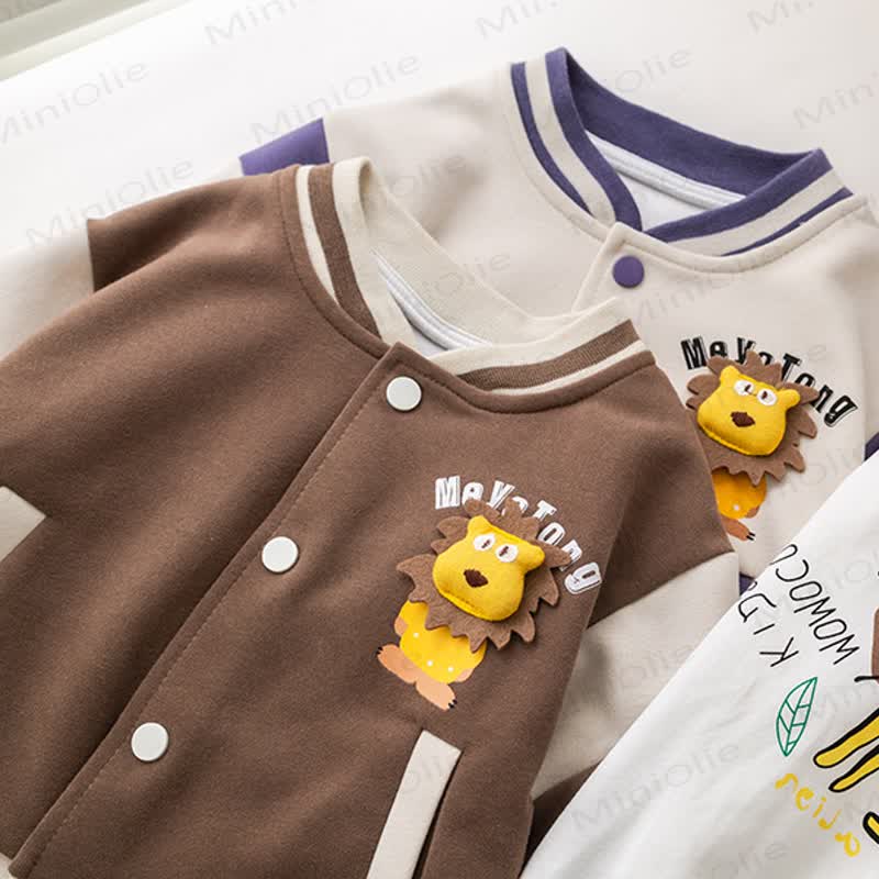 Toddler Baby Lion Patch Jacket and Denim Pants 3-piece Set - image 7