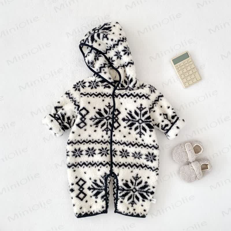 Baby Snowflake  White Hooded Romper - White - 18-24M - image 1