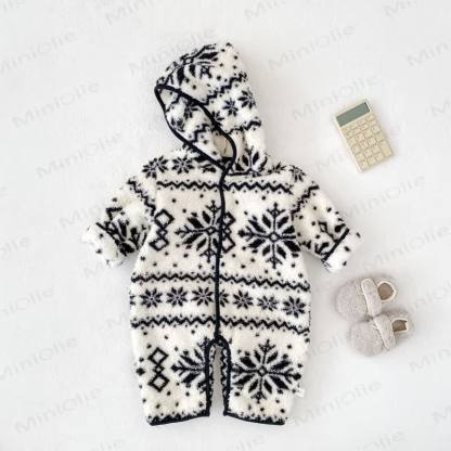Baby Snowflake  White Hooded Romper - White - 18-24M - image 1