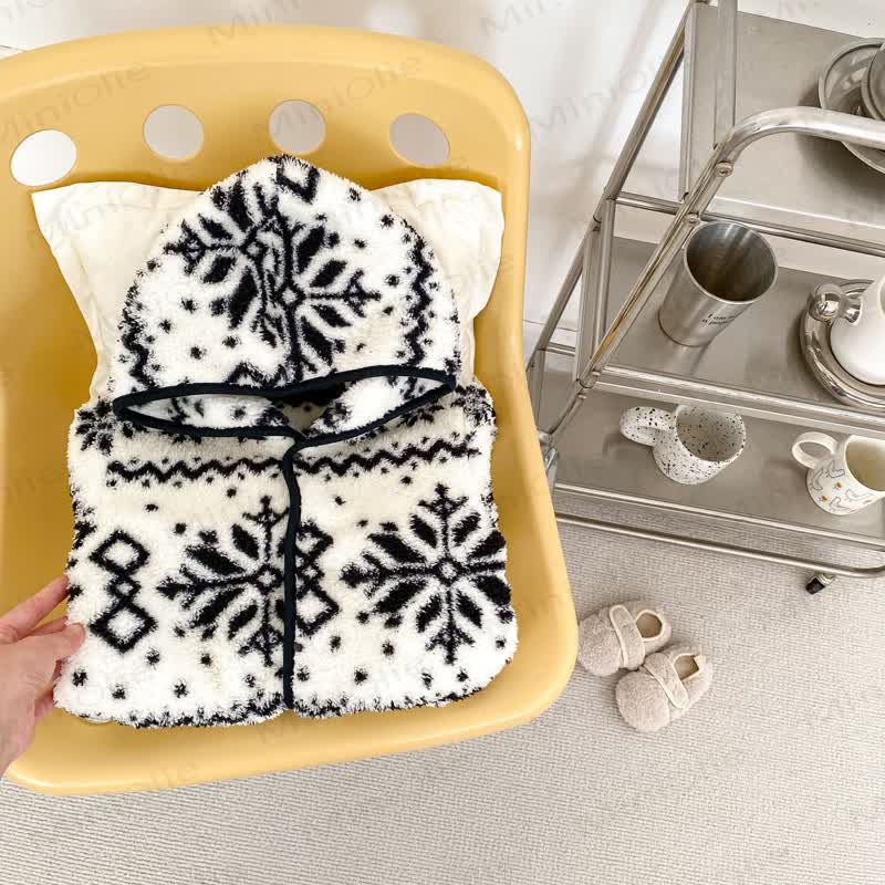 Baby Snowflake  White Hooded Romper - image 4