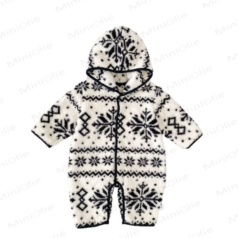 Baby Snowflake  White Hooded Romper - image 3