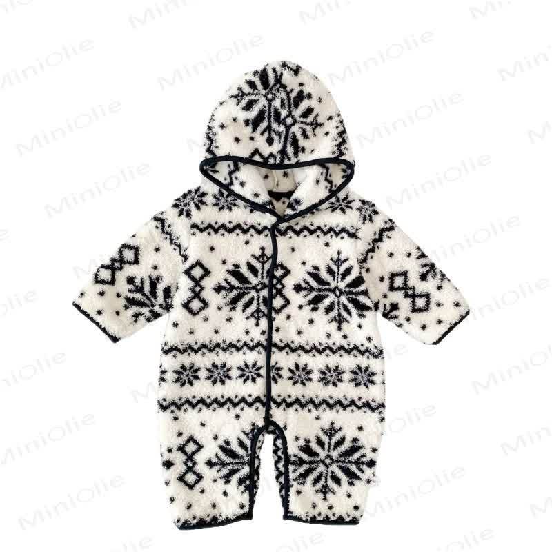 Baby Snowflake  White Hooded Romper - image 3