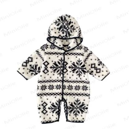 Baby Snowflake  White Hooded Romper - image 3