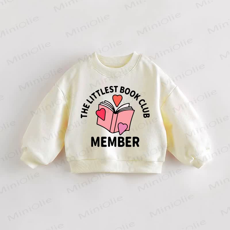 THE LITTLEST BOOK CLUB MEMBER Baby Toddler Heart Print Cream Sweatshirt - Cream - 3-5T - image 1