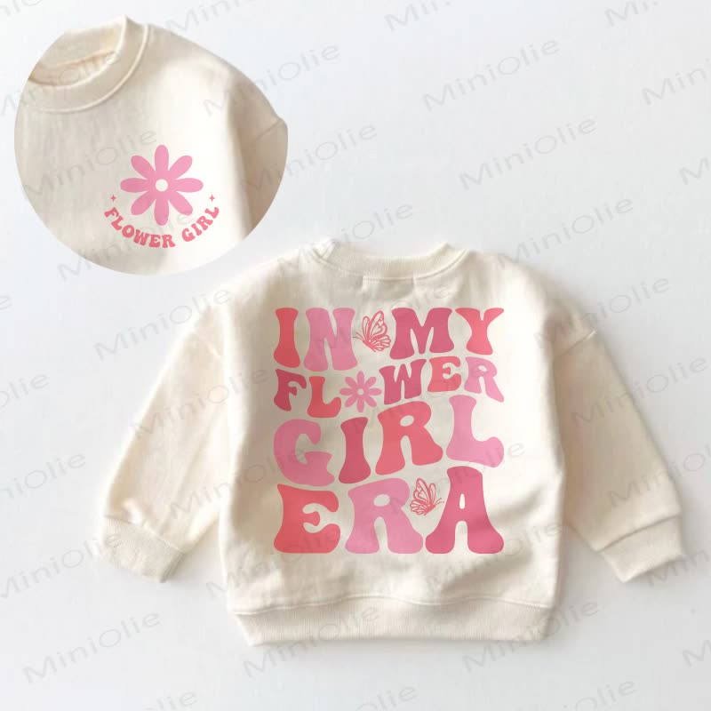 IN MY FLOWER GIRL ERA Baby Toddler Butterfly Cream Sweatshirt - Cream - 3-5T - image 1