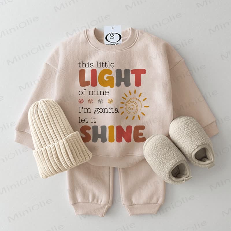 LIGHT SHINE Baby Sun Print 2-piece Beige Set - Beige - 2-3T - image 1