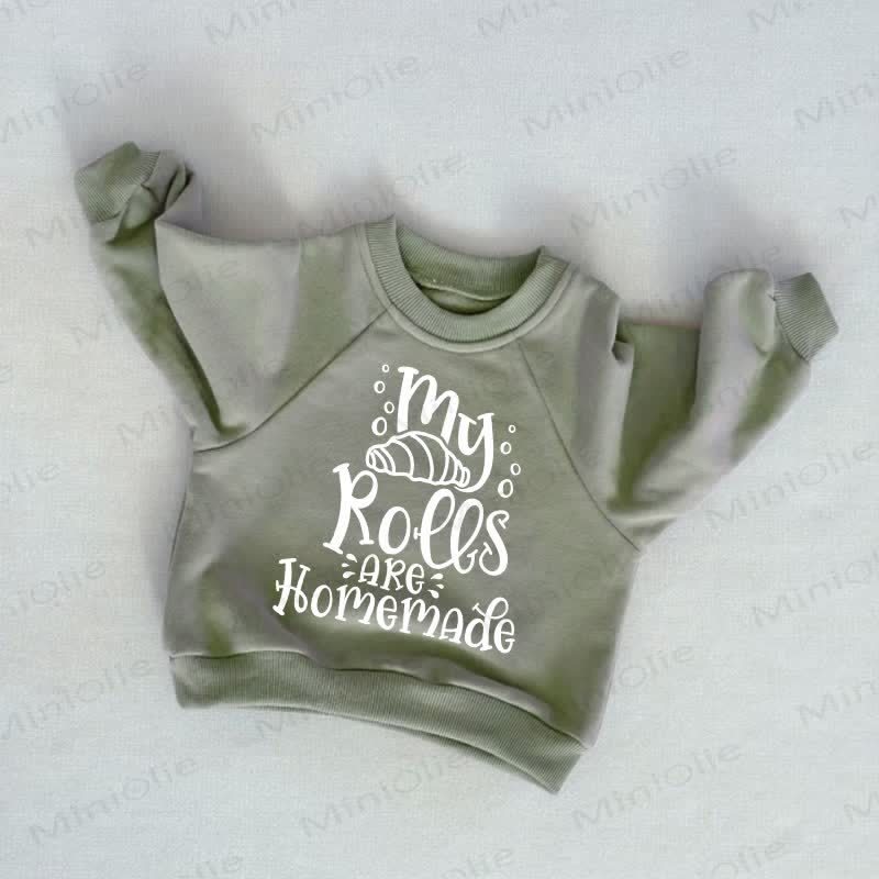 MY ROLLS ARE HOMEMADE Baby Toddler Grey Green Sweatshirt - Grey Green - 3-5T - image 1