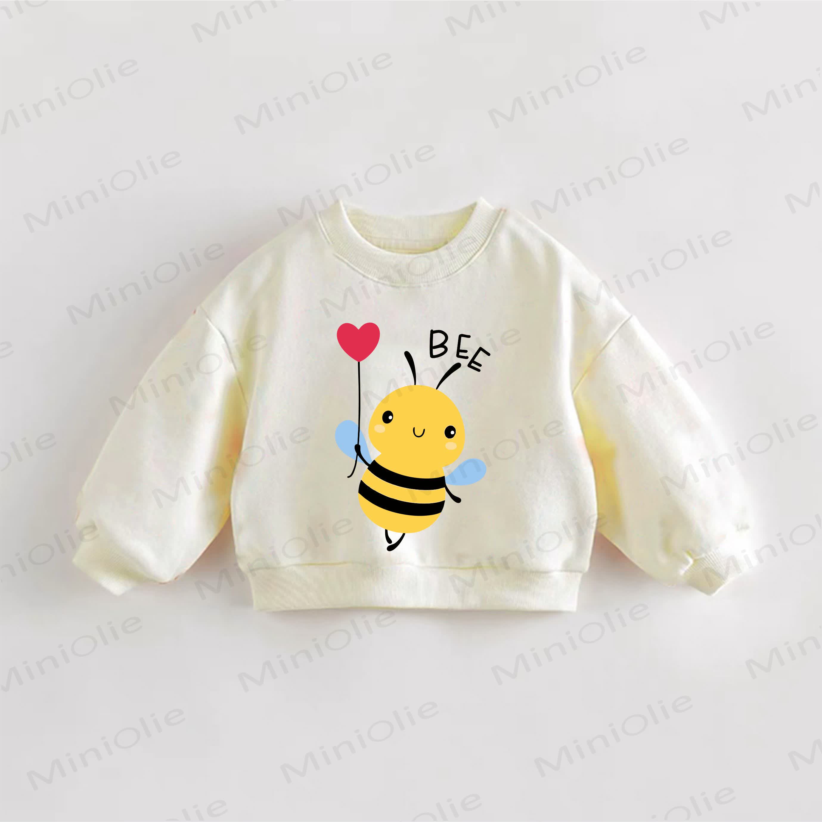 BEE Baby Toddler Love Bee Cream Sweatshirt - Cream - 3-5T - image 1