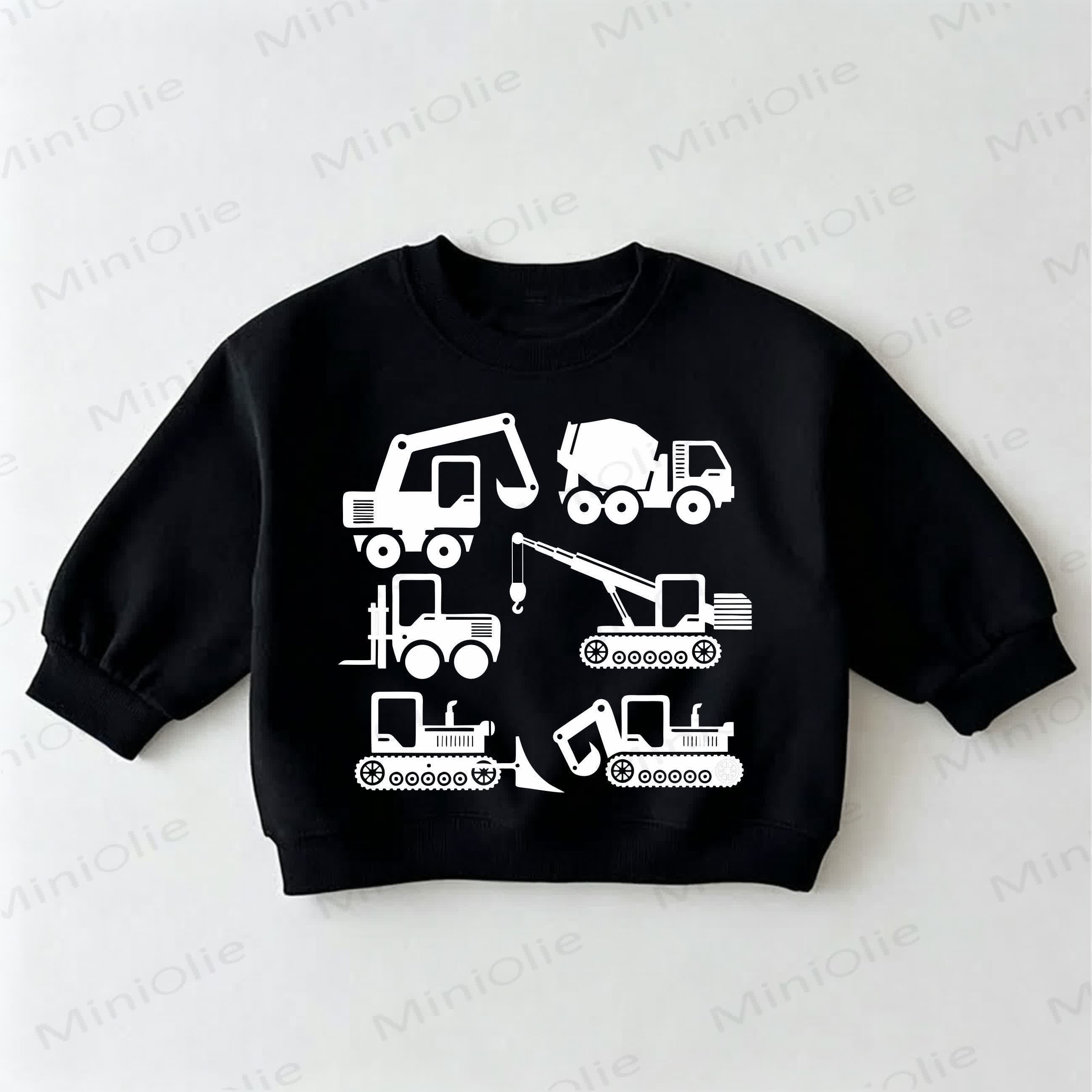 Baby Toddler Truck Black Sweatshirt - Black - 3-5T - image 1