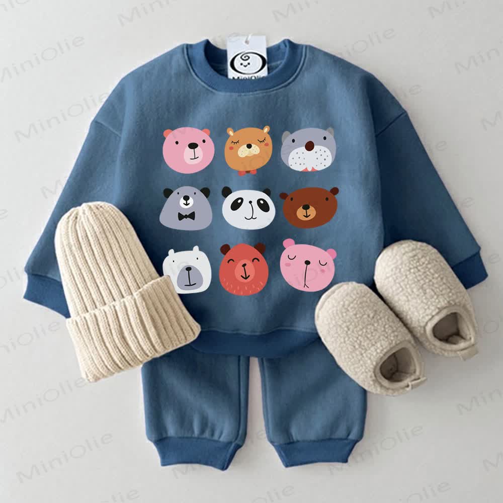 Baby Zoo Blue Sweatshirt 2-piece Set - Blue - 2-3T - image 1