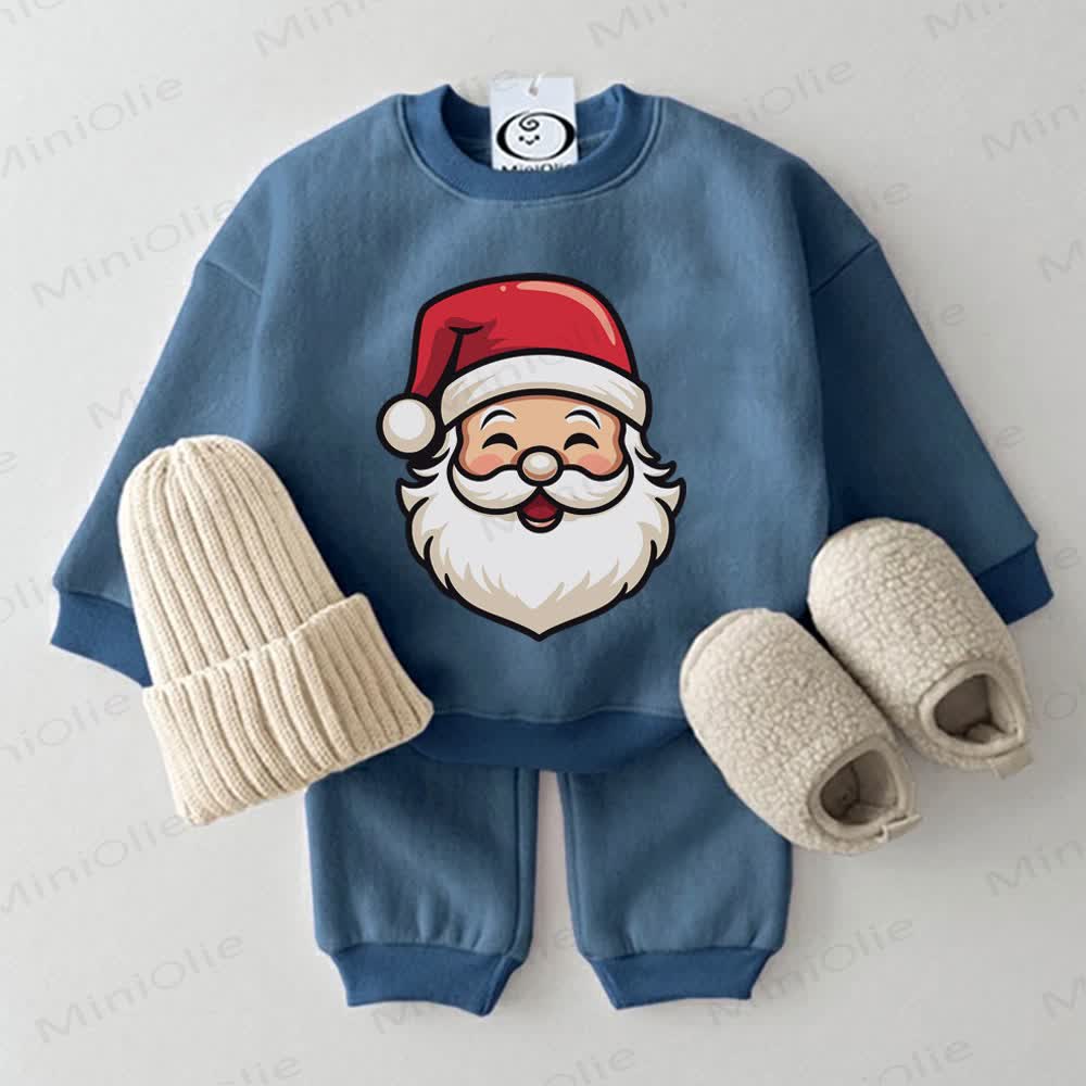 Baby Santa Claus Blue Sweatshirt 2-piece Set - Blue - 2-3T - image 1