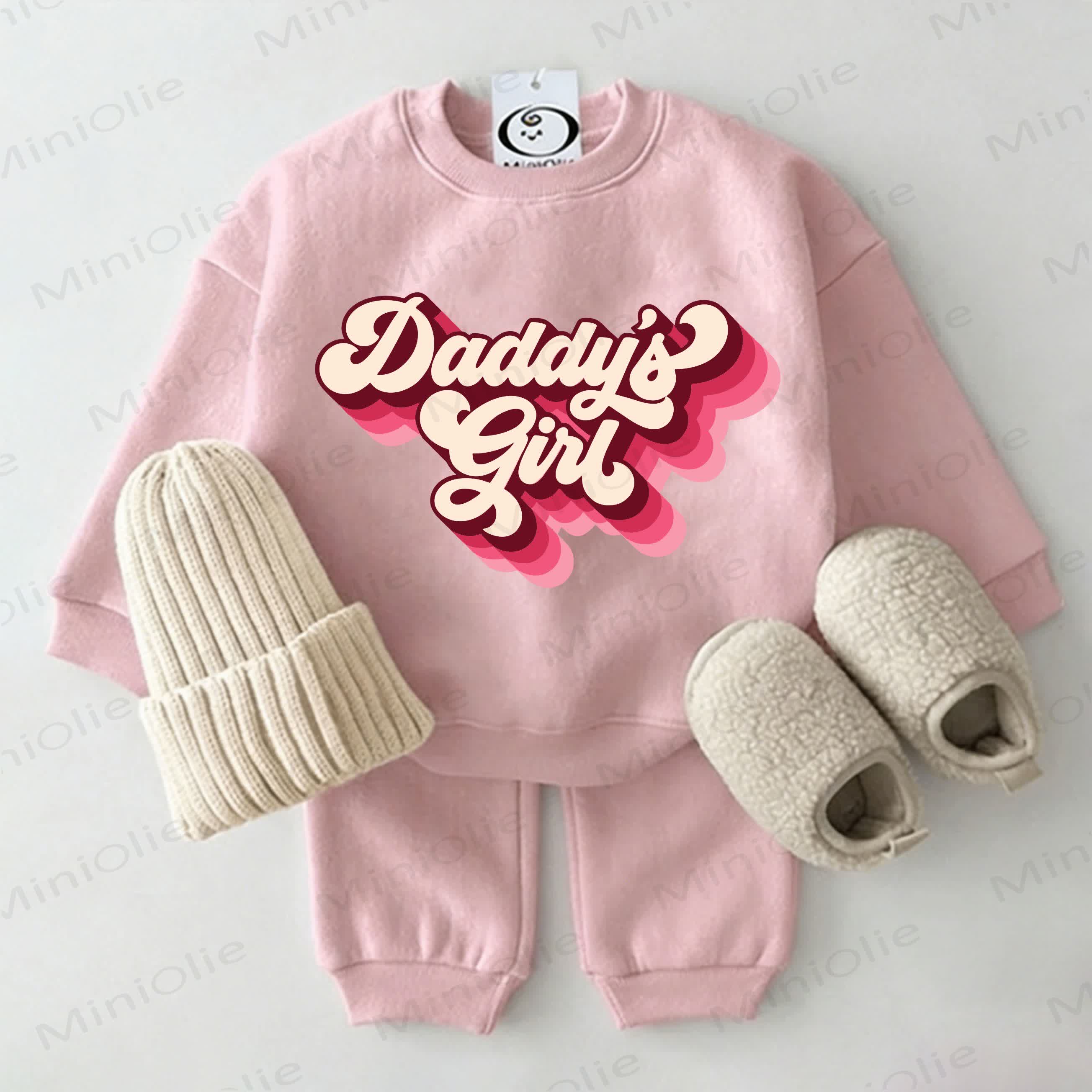 DADDY'S GIRL Baby Sweatshirt 2-piece Pink Set - Pink - 2-3T - image 1