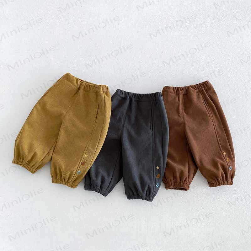 Toddler Cartoon Embroidery Corduroy Pants - image 1