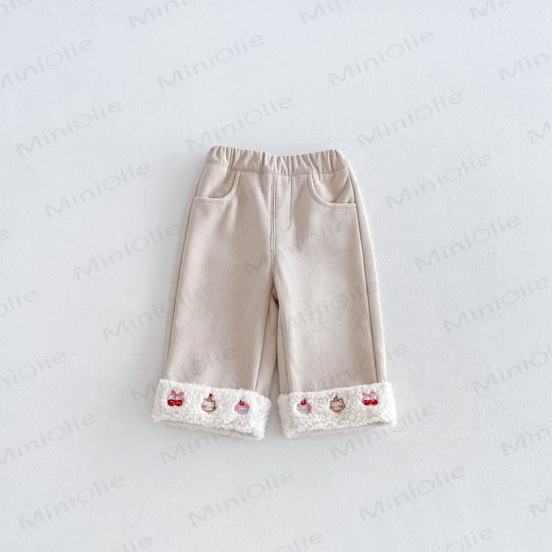 Toddler Girl Corduroy Fleece Straight-Leg Pants - Beige - 6-7T - image 2