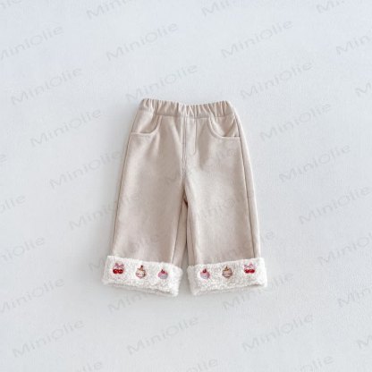 Toddler Girl Corduroy Fleece Straight-Leg Pants - Beige - 6-7T - image 2