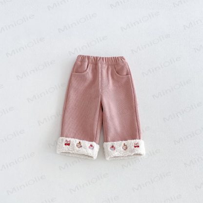 Toddler Girl Corduroy Fleece Straight-Leg Pants - Pink - 6-7T - image 3