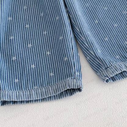 Baby Toddler Star Print Striped Denim Pants - image 5