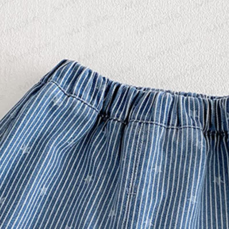 Baby Toddler Star Print Striped Denim Pants - image 3