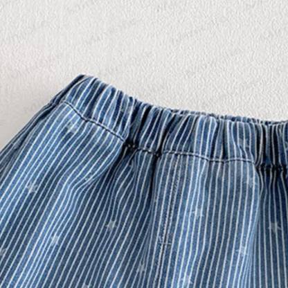 Baby Toddler Star Print Striped Denim Pants - image 3