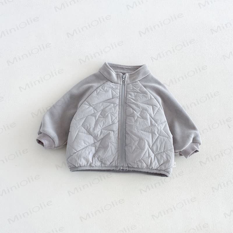 Toddler Boy Star Quilted Jacket or Pants - Gray Jacket - 6-7T - image 4