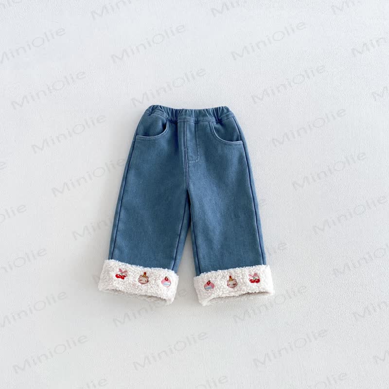 Toddler Girl Corduroy Fleece Straight-Leg Pants - Blue - 6-7T - image 4