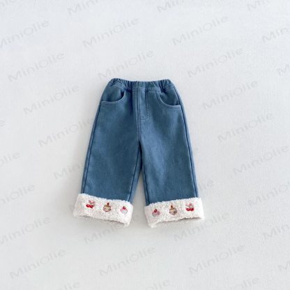 Toddler Girl Corduroy Fleece Straight-Leg Pants - Blue - 6-7T - image 4