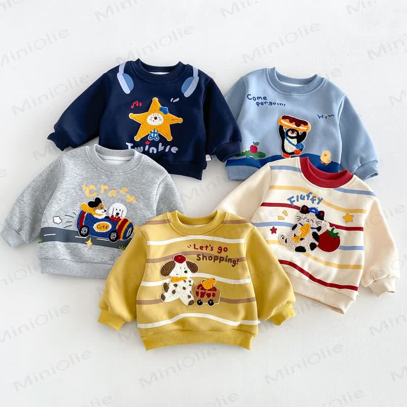 Baby Toddler Boy Cartoon Fleece Sweatshirt - image 1