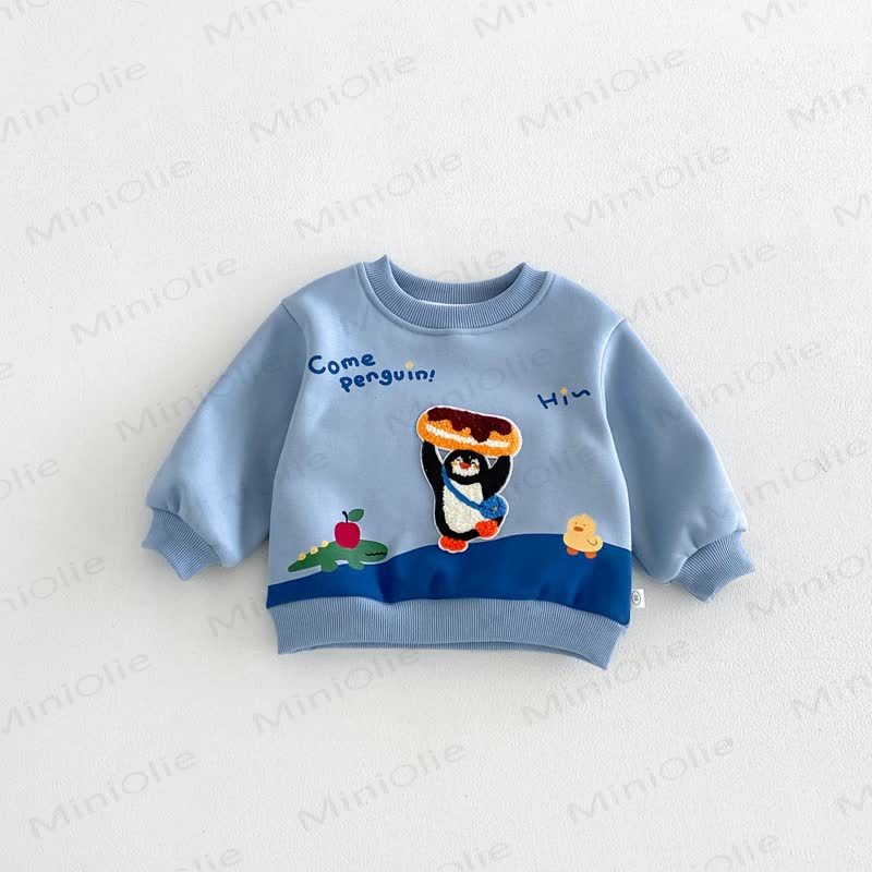 Baby Toddler Boy Cartoon Fleece Sweatshirt - Blue - 6-7T - image 4