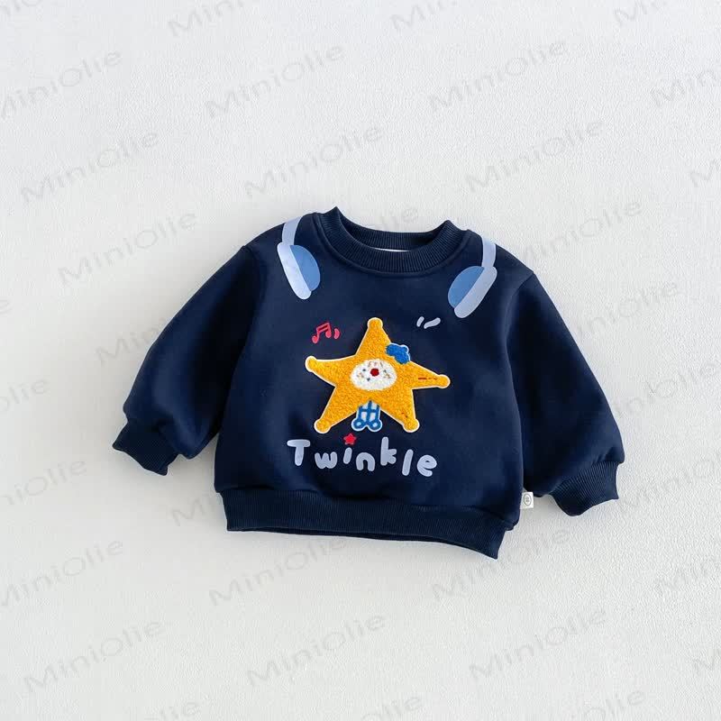 Baby Toddler Boy Cartoon Fleece Sweatshirt - Navy Blue - 6-7T - image 5