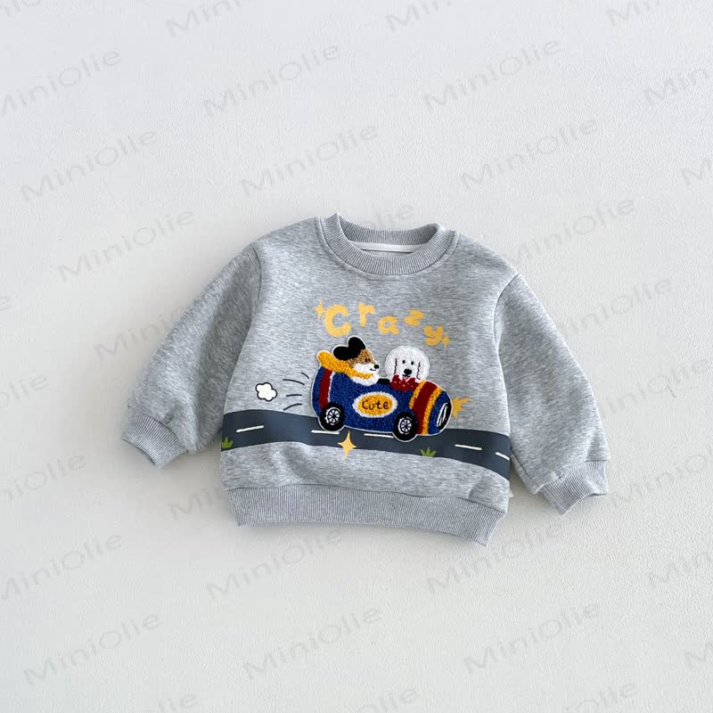 Baby Toddler Boy Cartoon Fleece Sweatshirt - Grey - 6-7T - image 6