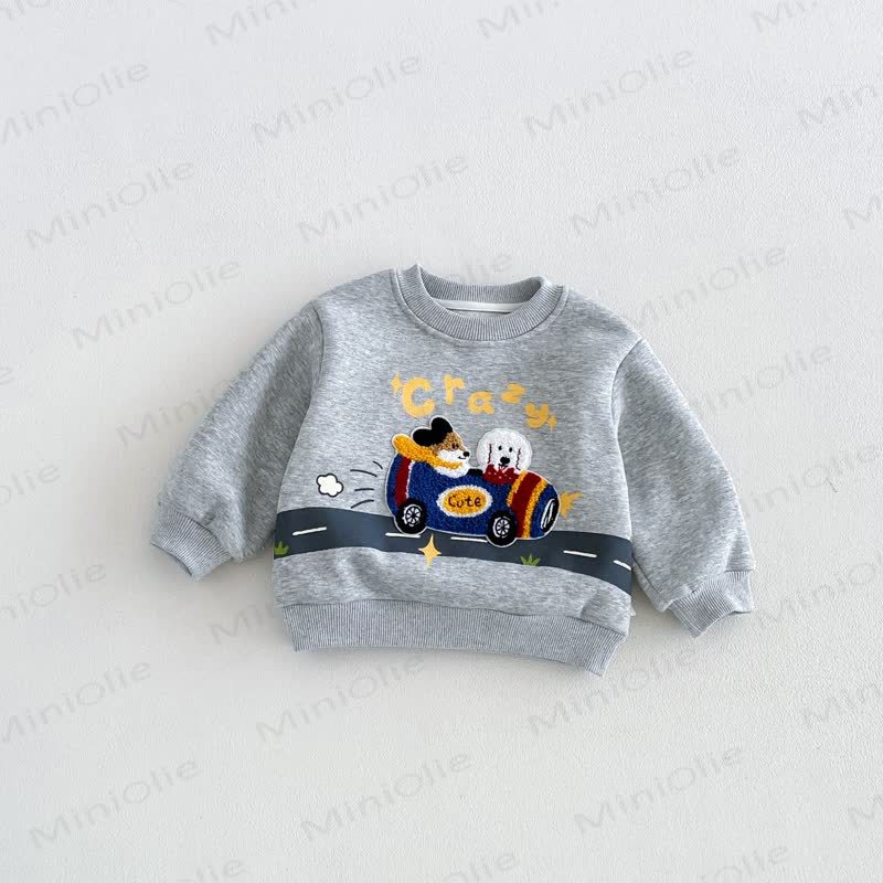 Baby Toddler Boy Cartoon Fleece Sweatshirt - Grey - 6-7T - image 6