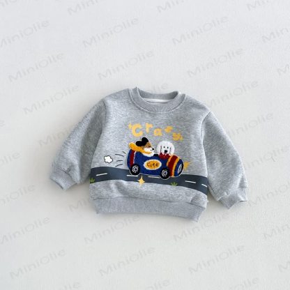 Baby Toddler Boy Cartoon Fleece Sweatshirt - Grey - 6-7T - image 6