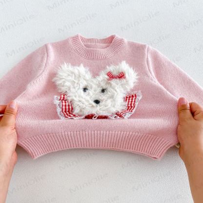 Baby Toddler Girl Cartoon Dog Sweater - image 4