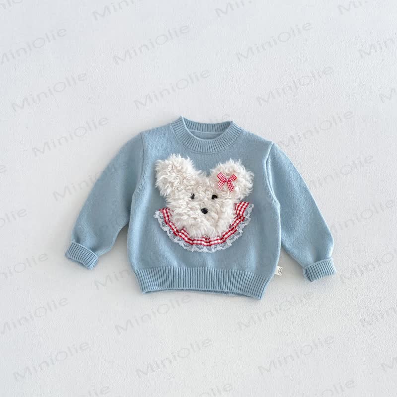 Baby Toddler Girl Cartoon Dog Sweater - Blue - 6-7T - image 8