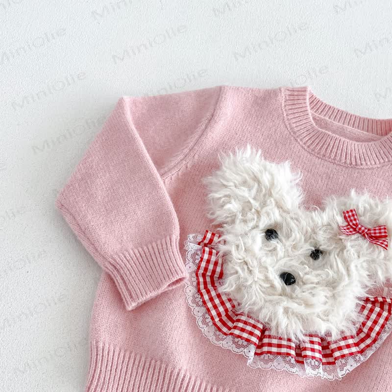 Baby Toddler Girl Cartoon Dog Sweater - image 7