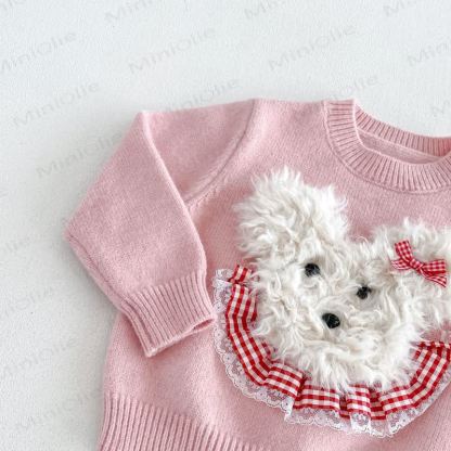 Baby Toddler Girl Cartoon Dog Sweater - image 7