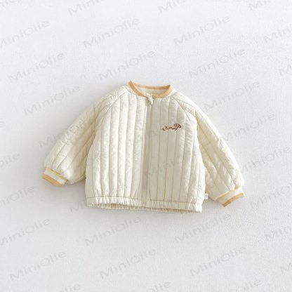 Baby Toddler Boy Cartoon Quilted Baseball Uniform Outerwear - Beige - 6-7T - image 8