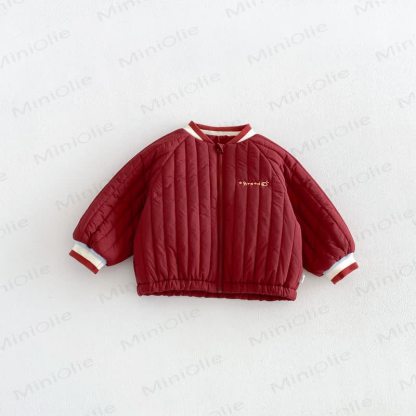 Baby Toddler Boy Cartoon Quilted Baseball Uniform Outerwear - Red - 6-7T - image 7
