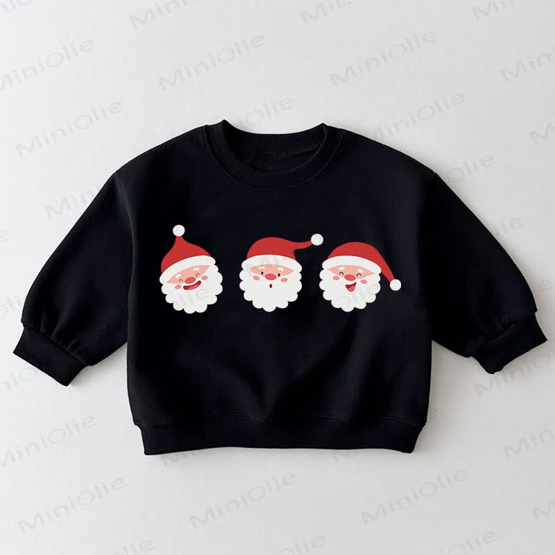 Baby Toddler Santa Claus Black Sweatshirt - Black - 3-5T - image 1