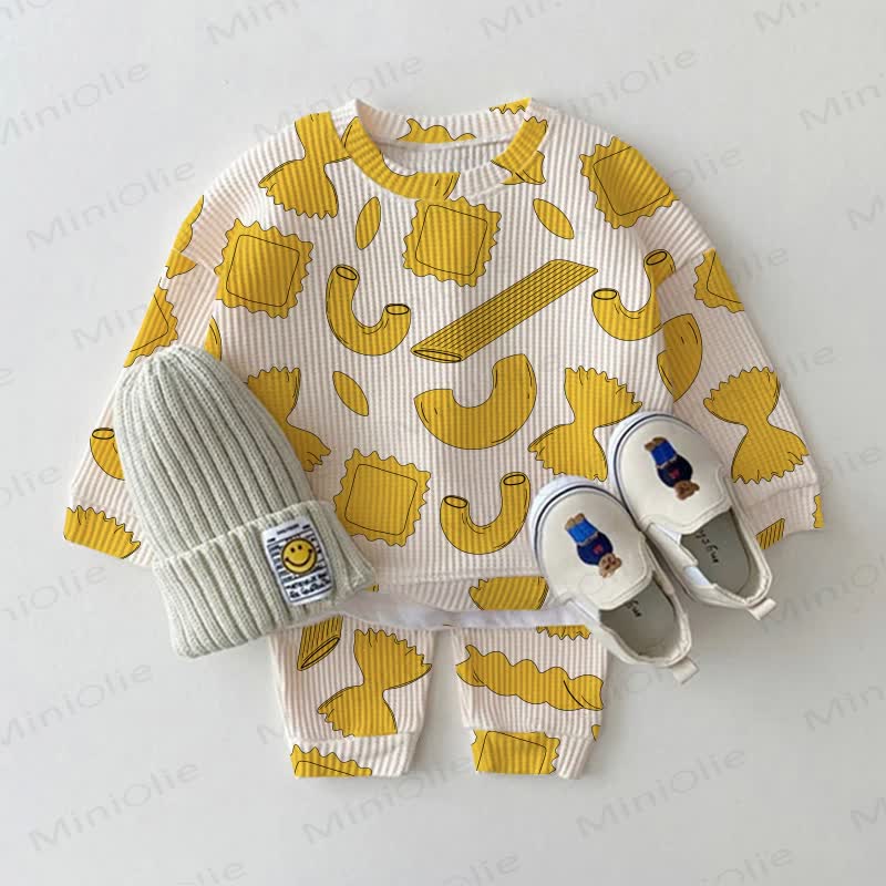 Baby White Pasta Waffle 2-piece Set - White - 2-3T - image 1