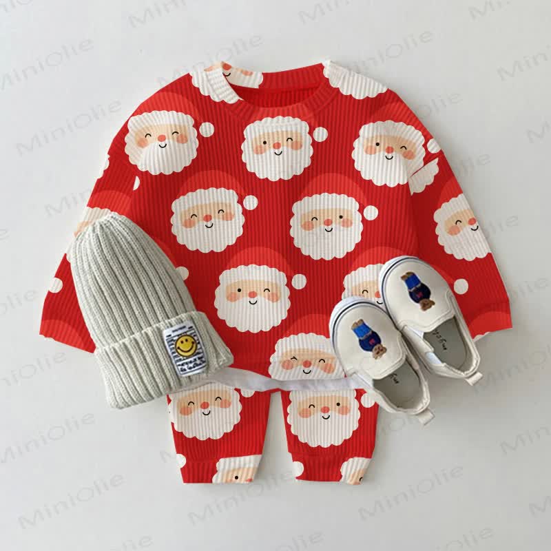 Baby Red Santa Waffle 2-piece Set - Red - 2-3T - image 1