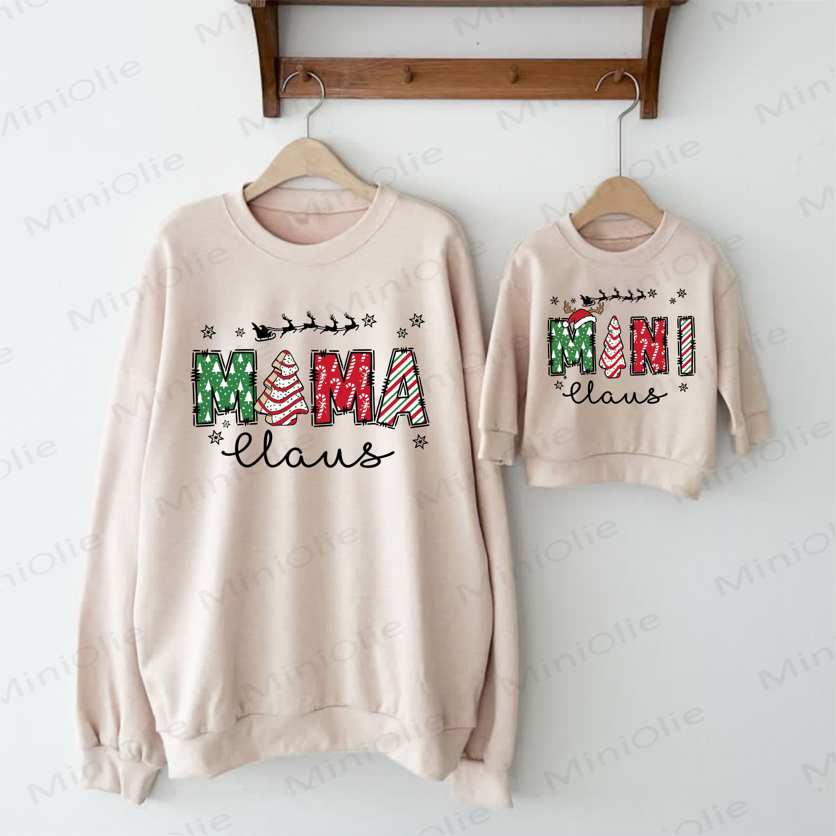 MAMA/MAMI Christmas Beige Family Sweatshirt - Beige - Adult Sweatshirt: XL - image 1