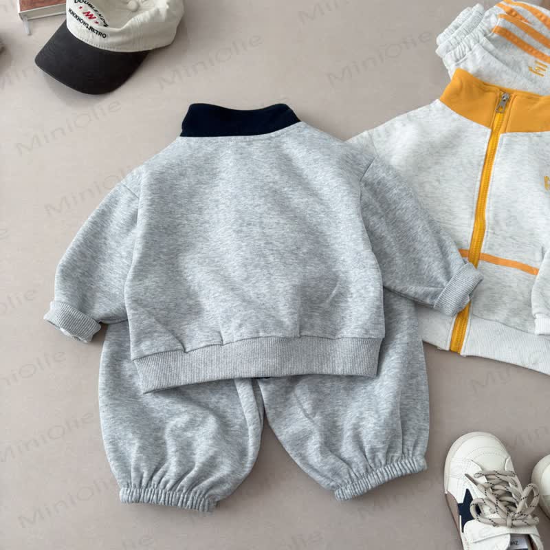 HI Toddler Gray Contrast Zip Jacket and Jogger 2-piece Set - image 4