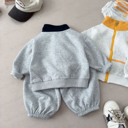 HI Toddler Gray Contrast Zip Jacket and Jogger 2-piece Set - image 4