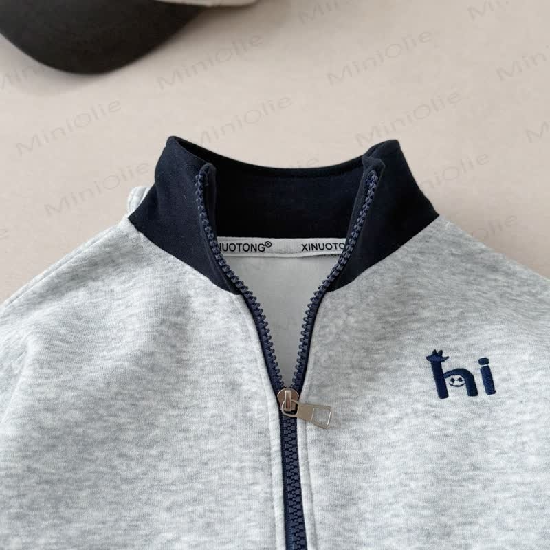 HI Toddler Gray Contrast Zip Jacket and Jogger 2-piece Set - image 5