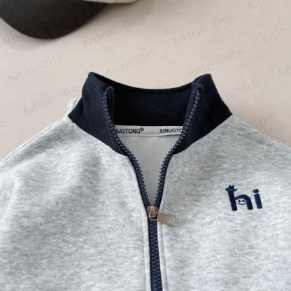 HI Toddler Gray Contrast Zip Jacket and Jogger 2-piece Set - image 5