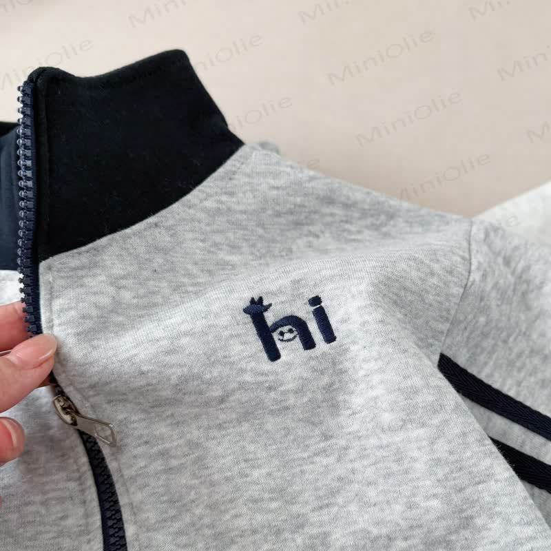 HI Toddler Gray Contrast Zip Jacket and Jogger 2-piece Set - image 6