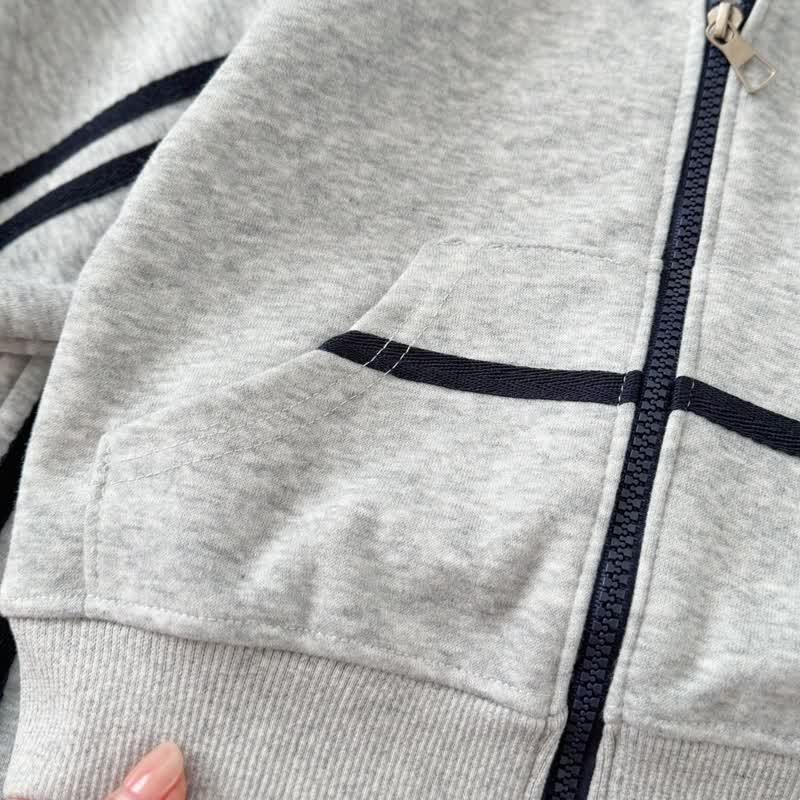 HI Toddler Gray Contrast Zip Jacket and Jogger 2-piece Set - image 7